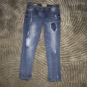 Hot Kiss Denim Cat Capri